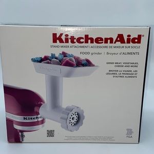KitchenAid Stand Mixer Food Grinder Attachment Accessory White FGA-2